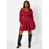 Rebdolls Women's Class Flirt Cotton Off The Shoulder Mini Skater Dress W. Pockets - 3 of 4