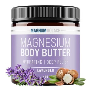Magnum Solace Magnesium Body Butter For Better Sleep | Beyond Hydration | Boost Magnesium Levels | Thristy No Longer - Lavender - (4 oz) - 1 of 4