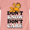 Girls' - Garfield - Don't Know Don't Care Fitted Short Sleeve Graphic T-Shirt - 2 of 4