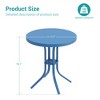 Sonkuki Patio Round Side table, Modern Industrial Style w/Metal Frame - 3 of 4