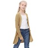 Girl's Open Front Cardigan Long Sleeve Knit Sweaters Kids Lightweight Cute Casual Loose Outerwear Coats with Pockets - 2 of 4