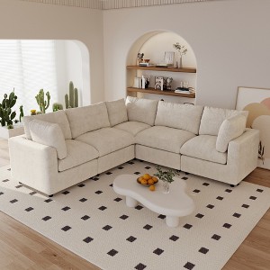 WJShome V Shaped Sectional Cloud Couch, 100 Inch 5-Seater Modern Modular Sofa,Chenille Deep Seat Couches for Living Room - 1 of 4