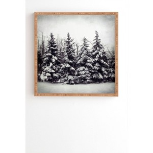 Chelsea Victoria Snow and Pines Bamboo Framed Wall Art - Deny Designs - 1 of 3