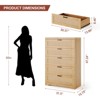 5 Drawer Dresser Rattan Dresser, Tall Chest of Drawers, Wood Dresser for Bedroom, Closet, Living Room, Hallway - 2 of 4
