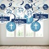 Big Dot of Happiness Blue Elegant Cross - Boy Religious Party Hanging Decor - Party Decoration Swirls - Set of 40 - 3 of 4