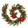 CuisinSmart Christmas Garland, 6 Ft Pre-Lit Christmas Garland Decorations with Ribbon Bows, Ball Ornaments - 2 of 4