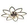 35.4" Flush Mount Ceiling Fan with Dimmable Light and 6-Speed Reversible Motor, Modern Ceiling Light for Bedroom or Living Room–The Pop Home - 3 of 4