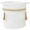 Aghana Digitals White Cylindrical Cotton Storage Basket - Woven, Collapsible, 15x14.2in for - 4 of 4