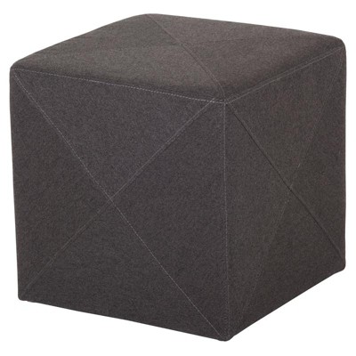 Jackson 16" Modern Fabric and Wood Ottoman in Dark Gray - Brant House