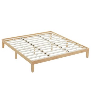 Karl Home Pine Wood Frame Queen Size Platform Bed Wood Color - 1 of 4