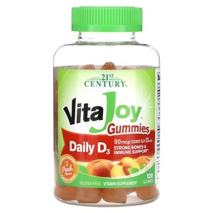 21st Century VitaJoy Gummies, Daily D3, Peach, 120 Gummies (25 mcg (1,000 IU) per Gummy) - 1 of 4
