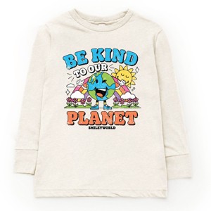 The Juniper Shop SmileyWorld Be Kind To Our Planet Rainbow Youth Long Sleeve Tee - 1 of 4