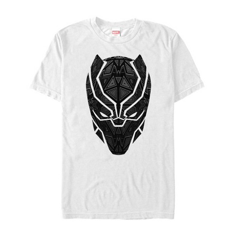 Men s Marvel Black Panther Ornate Mask T Shirt White Large