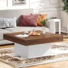 NicBex 35.43" W Square Wood Coffee Table Center Dining Table with LED Lights for Living Room - 2 of 4
