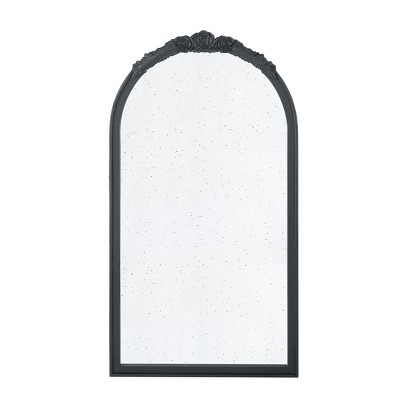 GlasFlength Decorative Wall Mirrors Classic Mirror Wall Mirror Decorative Arched Mirror Vanity Mirror for Living Room, Black, 22.8"*2"*41.9"