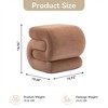 COWLOWN S-Shape Velvet Ottoman Makeup Stool Footstool, 250LBS Capacity, No-Assembly, Anti-Slip for Living Room/Bedroom/Sofa Side - 3 of 4