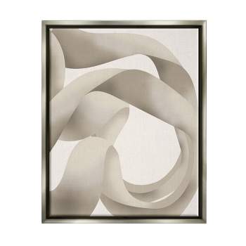 Stupell Industries Contemporary White Swirling Shape Framed Canvas