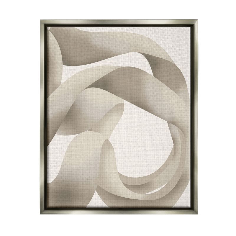 Stupell Industries Contemporary White Swirling Shape Framed Canvas, 1 of 7