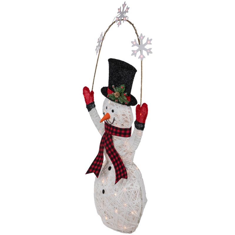 Northlight 57" LED Lighted Snowman Holding Snowflakes Outdoor Christmas Decoration, 5 of 7