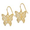 Black Bow Jewelry 20mm Textured Filigree Butterfly Dangle Earrings in 14k Yellow Gold - 2 of 4