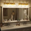 3 lamp Gold Modern Crystal Bathroom Vanity Lamp with 3/4/5/6 Lights for Bathroom, Bedroom, and Indoor Use - 4 of 4