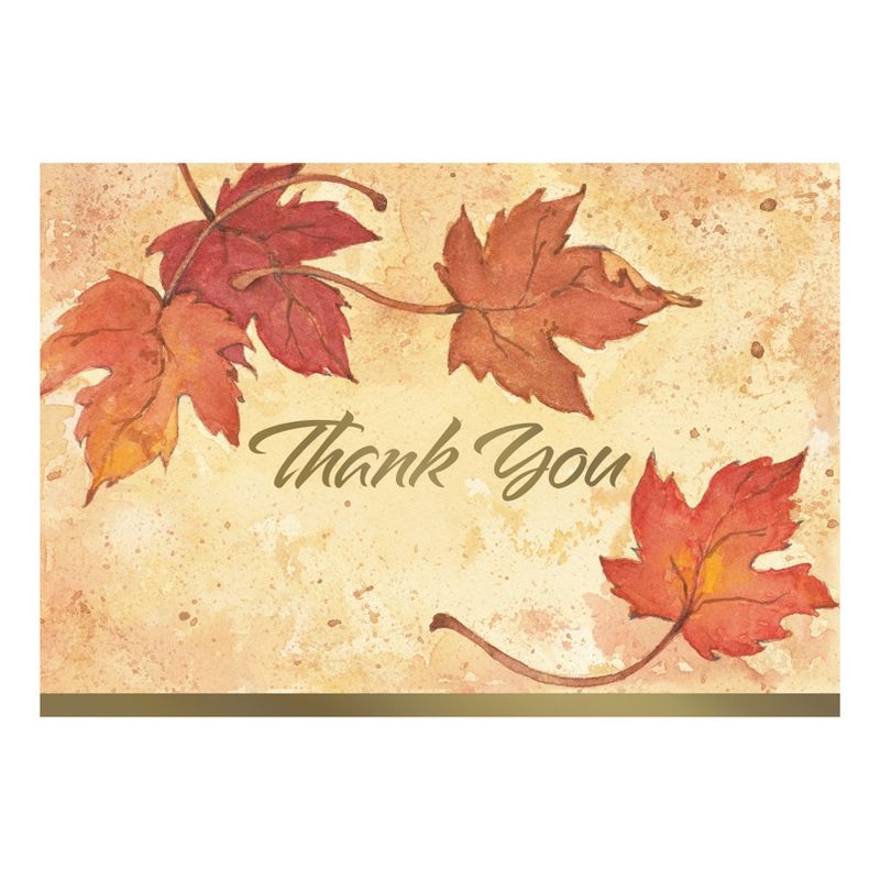 50ct Fall Leaves &#34;Thank You&#34; Cards, 1 of 4