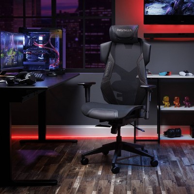 Black Mesh Gaming Chair with Lumbar Support and Adjustable Headrest