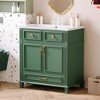 YOOCOZZ Wooden Retro Bathroom Vanity with Ceramic Sink, Storage Cabinet and Drawers - 2 of 4