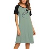 Ekouaer Womens Nightgown Short Sleeve Night Dress Printed Sleepwear Soft Sleep Shirt - 3 of 4