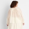 Women's Long Sleeve Flowy Button-Down Shirt - Future Collective Cream - 2 of 3