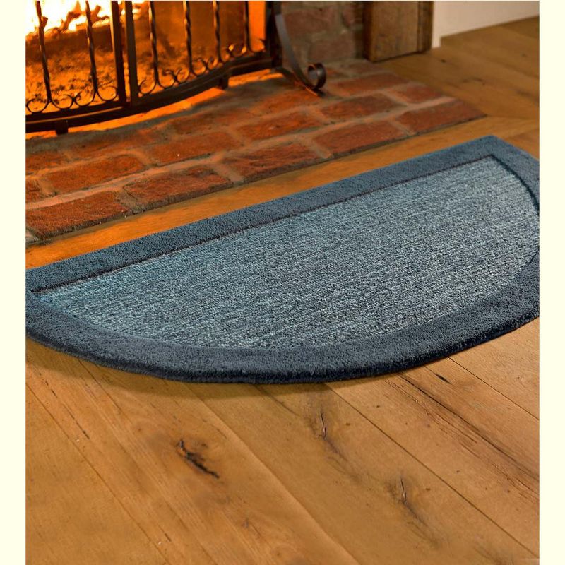 Plow & Hearth - Madrid Banded Half-Round Hearth Fireproof Rug, 2' x 4', 1 of 6
