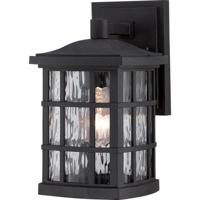 Mystic Black and Bronze Outdoor Wall Lantern with Clear Water Glass