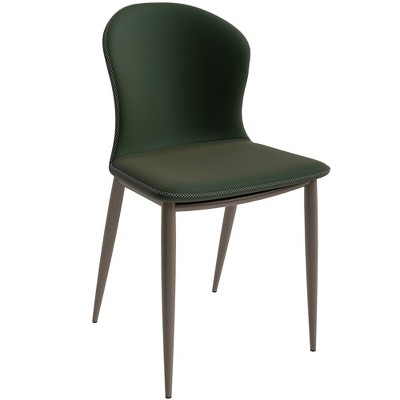 LeisureMod Upholstered Dining Chair in Fabric with Iron Legs Mosaic Series