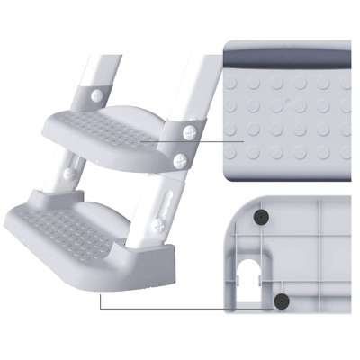 Gray Adjustable Potty Training Seat with Step Ladder