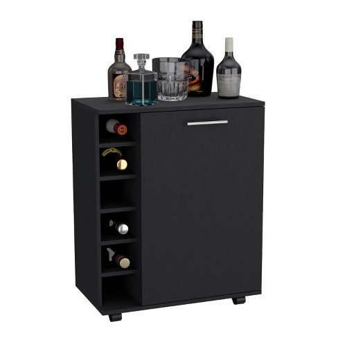 Depot E-Shop Tilden Bar Cart 32.3" H, Sleek Mobile Cocktail Station with Built-in Bottle Storage - image 1 of 4