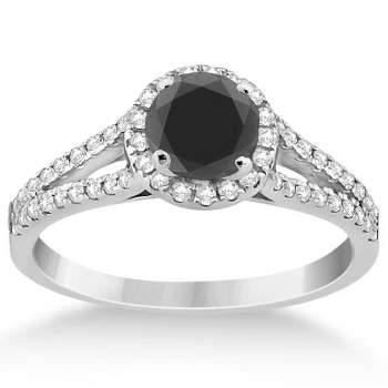 Pompeii3 1 3/4ct Vintage Treated Black Diamond Engagement Ring 14k ...