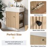 Okak 21.6" Bathroom Vanity with Single Ceramic Sink, Freestanding/Floating Bathroom Cabinet Storage with 2 Spacious Open Shelf for Bathroom - 2 of 4