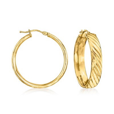 Ross-Simons Italian 18kt Yellow Gold Hoop Earrings