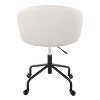 TiramisuBest White Faux Leather Glam Task Chair, Adjustable, Chrome Base, 250 lbs Limit - 4 of 4