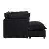 Merax Modern Chenille Armchair with Plush Cushions & Movable Ottoman - 3 of 4