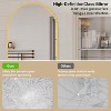 Arched Bathroom Mirror, Wall Mounted Vanity Metal Frame Mirror, Modern Wrap Around Hanging Mirror, Rust Resistant, Tempered Glass - 4 of 4