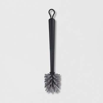 Highly detailed perspective image of dish brush with black