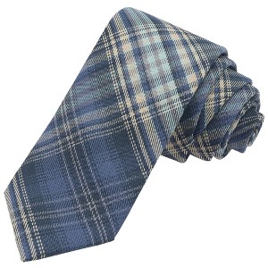 INSPIRE CHIC Plaid Woven Self-tied Striped Skinny Necktie 2.8" for College Graduation Campus 1 Pc - 1 of 4