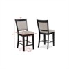 RISOKEYS Farmhouse Style Set of 2 Linen Counter Height Bar Stool - Bar Chair with Upholstered Back Seat Wooden for Kitchen & Home Bar - 3 of 4