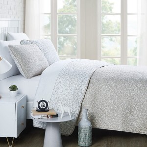 Southshore Fine Living Oversized Reversible Geometric Maze Quilt Set - 1 of 4