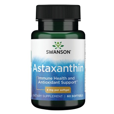 Swanson Astaxanthin Softgels, 4 mg, 60 Count.