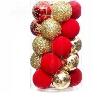 25pcs Christmas Balls Bulk Tree Filler Ornaments,Holiday Decor Essential for Gift Wrapping - 1 of 3