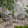 Modern Outdoor Basket Chair Set with Durable Polyethylene Rattan, Water-Resistant Cushions, and Sturdy Steel Frame – Set of 2-Coolbibila - 3 of 4