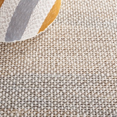 Natural Light Grey Handwoven Wool Square Area Rug