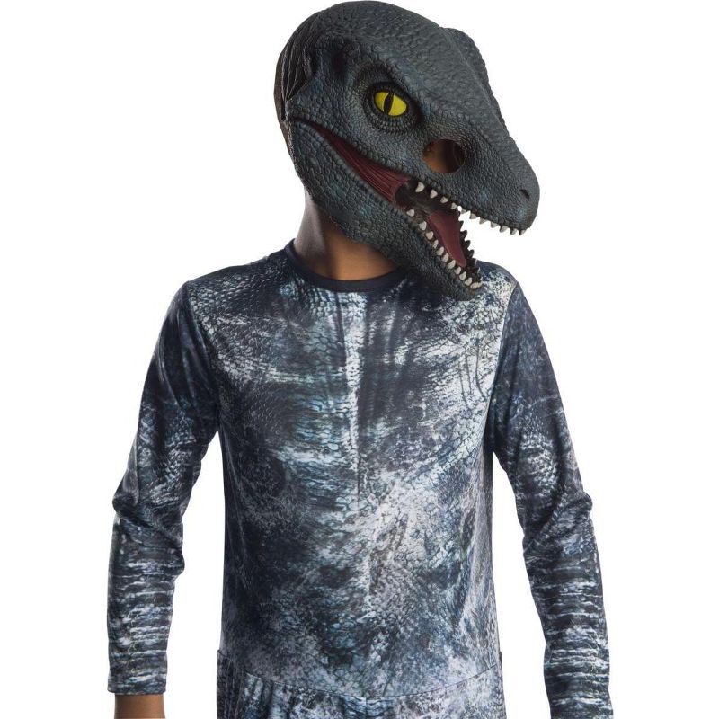 Rubie's Jurassic World: Fallen Kingdom Blue Velociraptor 3/4 Child Costume Mask, 1 of 2